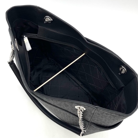 Michael Kors Large X Chain Shoulder Tote Bag Black (NWT) - Picture 9 of 10